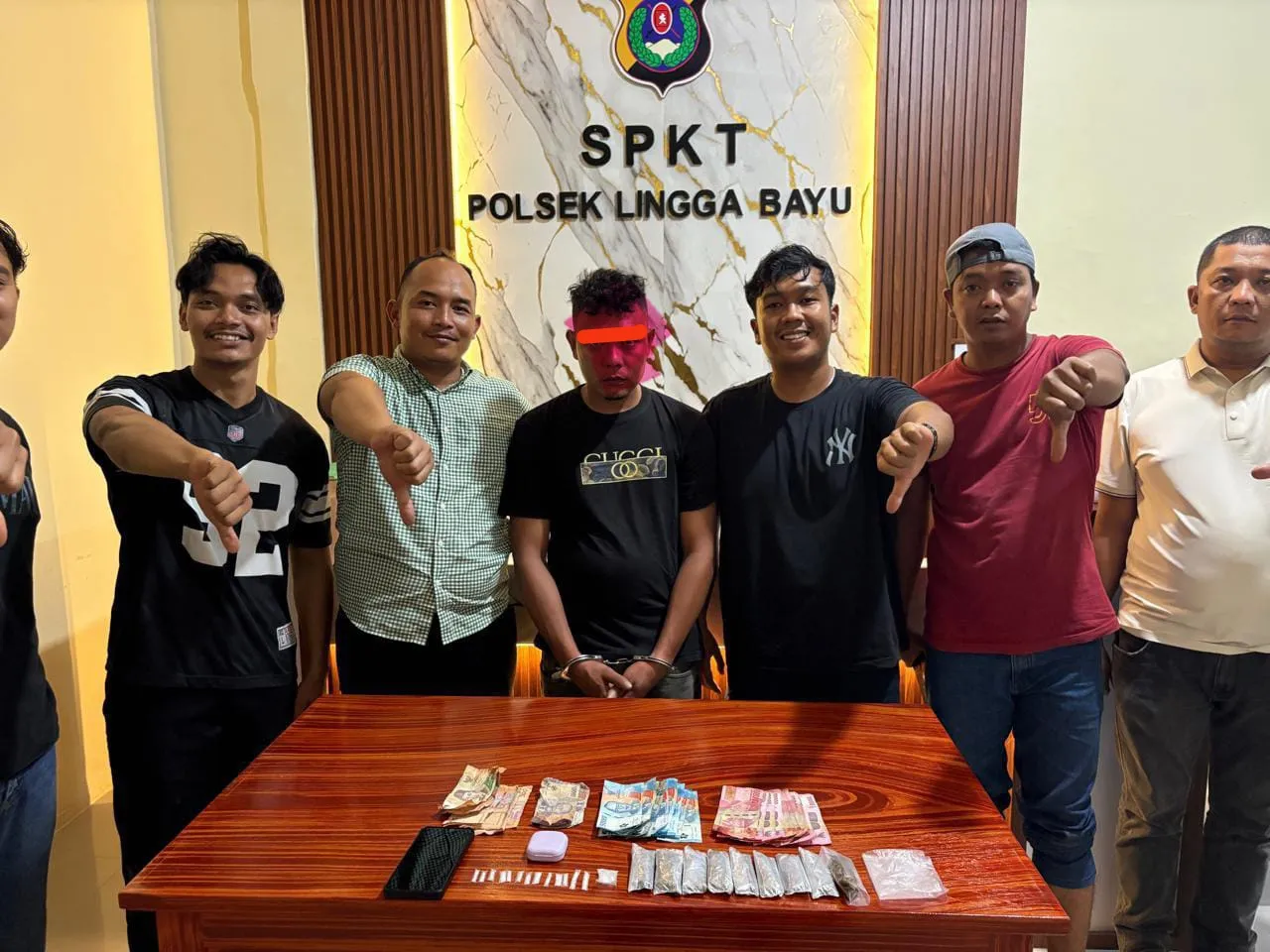 Polsek Lingga Bayu Bekuk Pengedar Sabu dan Ganja di Ranto Baek