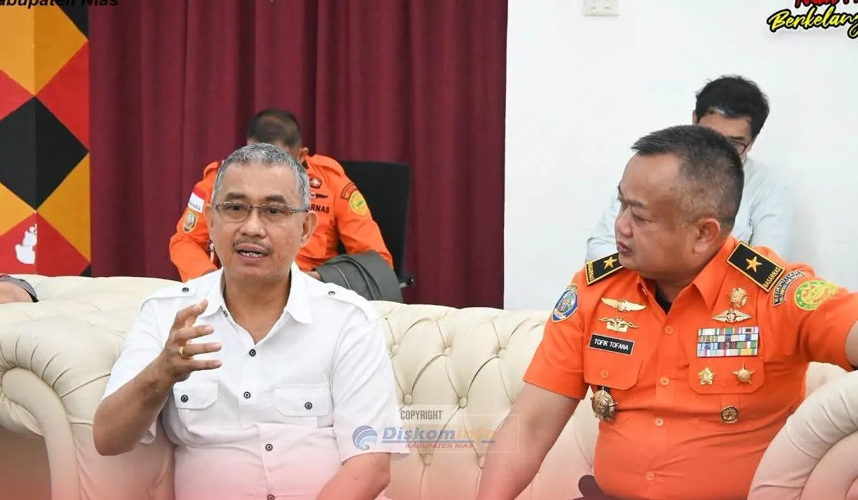 Sekda Nias Antar Kepulangan Deputi Sarpras BNPP Usai Kunker di Basarnas Kepulauan Nias
