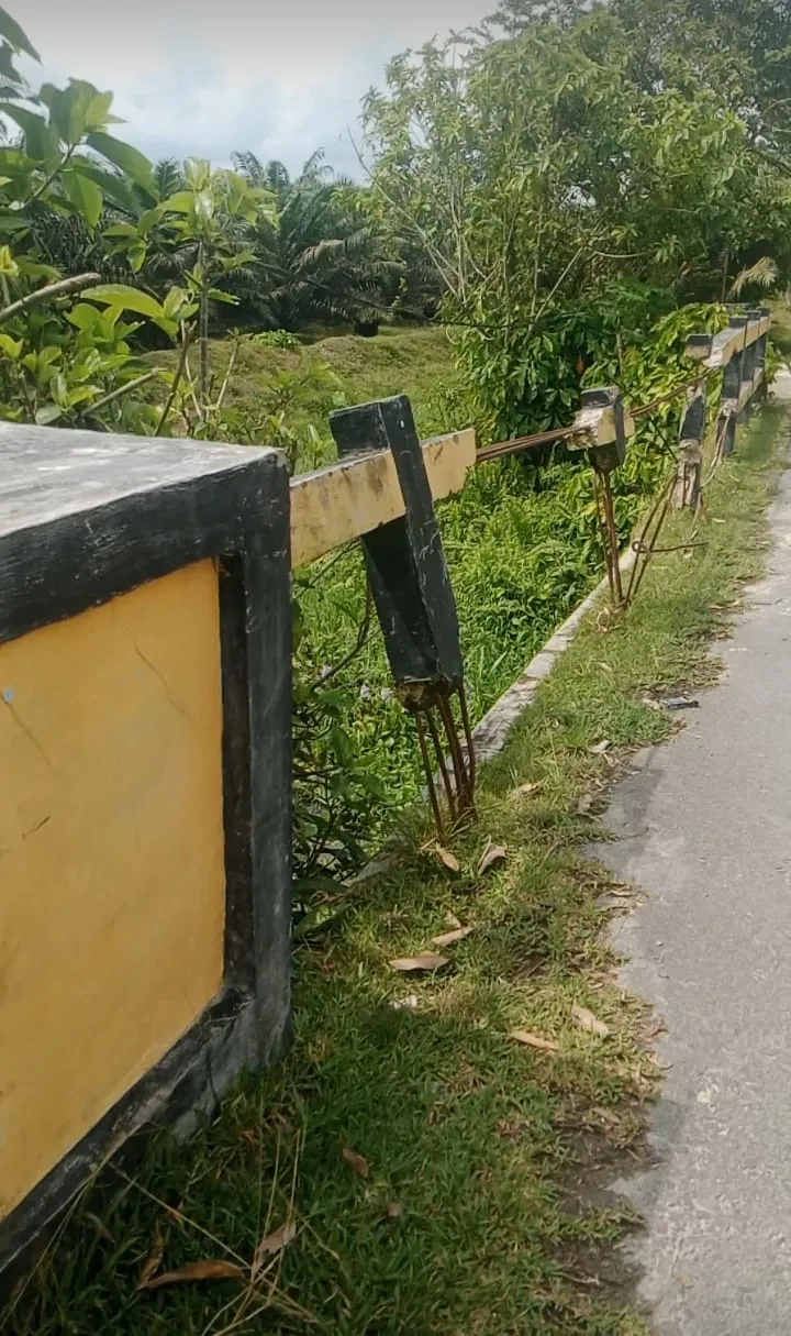 Besi Angkur Jadi Target, Pagar Jembatan Penghubung Dua Desa di Asahan Dirusak Maling