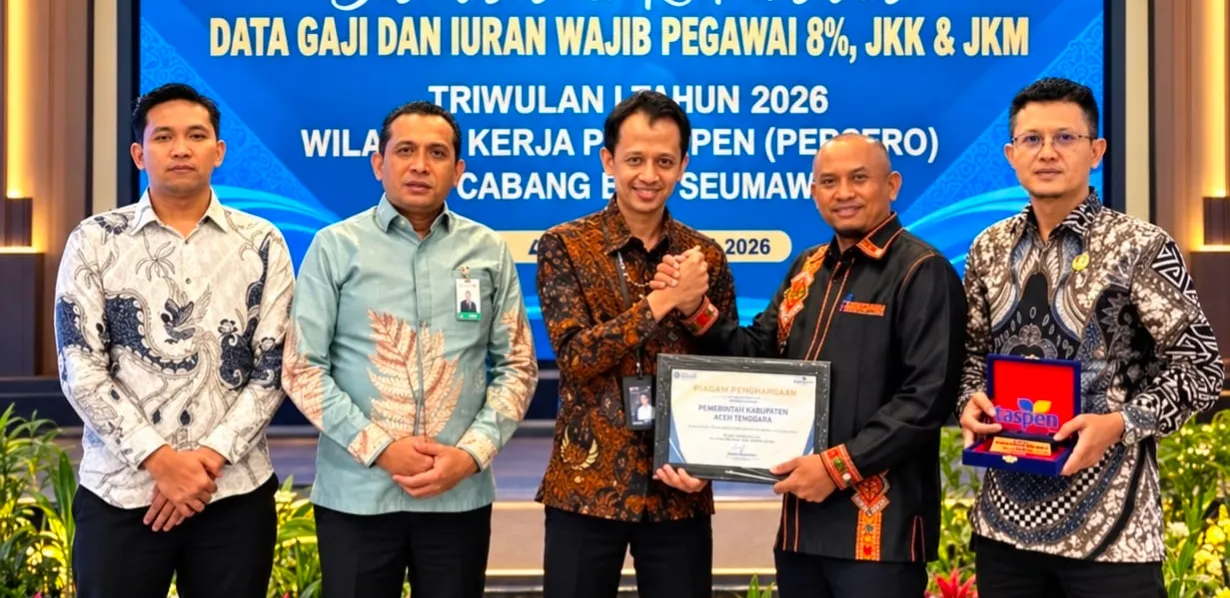 PT Taspen Cabang Lhokseumawe Nobatkan Agara Juara II Penyetor Premi Terbaik