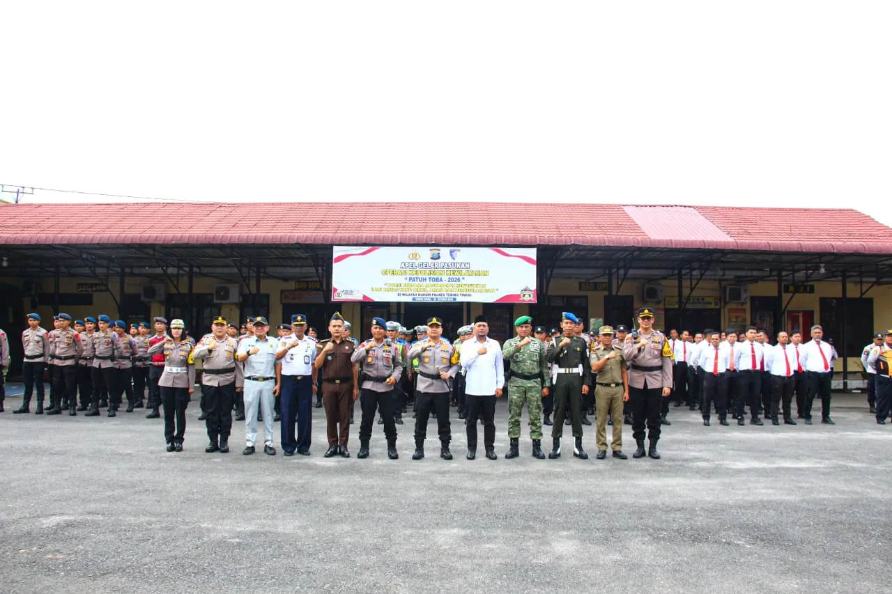 Kapolres Tebing Tinggi Pimpin Apel Operasi Patuh Toba 2026
