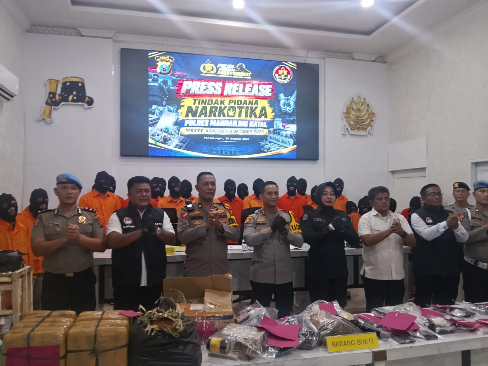 Polres Madina Ungkap 33 Kasus Narkotika Dan Amankan 32 Tersangka