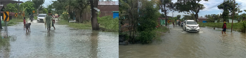 Terlihat lokasi banjir di Sei Rampah dan Kecamatan Tanjung Beringin dan Kecamatan Sei Bamban,  Rabu (03/11/2021). Beritasore/Azwen