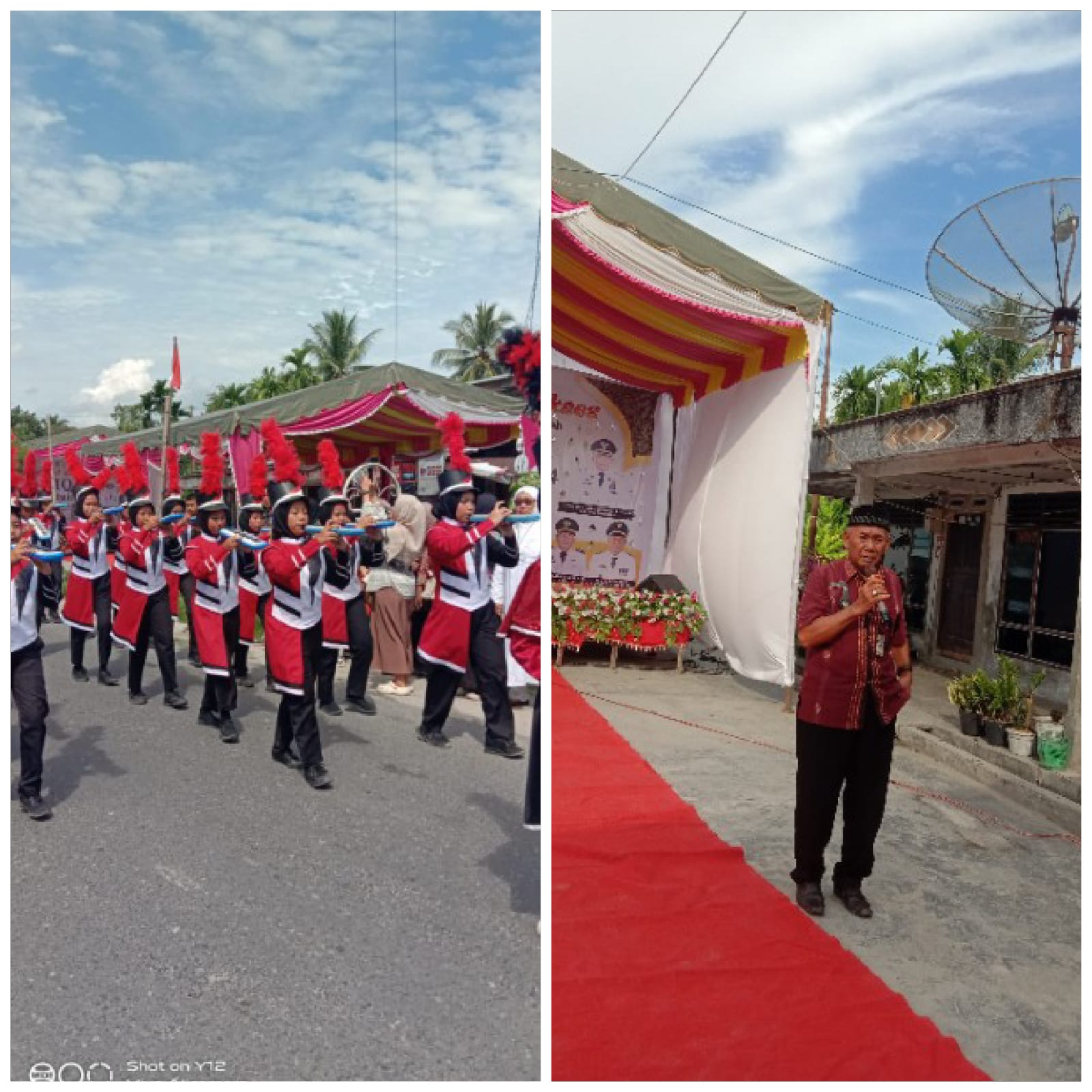 Teks fhoto Kepala Pemerintahan Desa Sei Balai Elvis Afianto S,H membuka resmi MTQ tingkat Desa diikuti 16 Dusun se-Desa Sei Balai dengan arak-arakan Drumband SMP Negeri,SMP Sepakat, MTs Sepakat Kamis (22/8-2024).beritasore/alirsyah