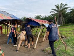 Tim Gabungan Hancurkan Barak Narkoba Di Binjai Selatan