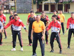 Sambut HUT Ke 79  Korps Brimob, Polres Pematangsiantar Ikuti Olahraga Bersama