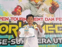 Empat Bulan Latihan, Karateka Cilik Asal Binjai Langsung Sabet Emas